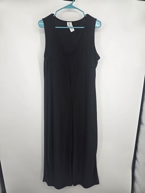 Wrapper Black Sleeveless Maxi Scoop Neck Dress XL (8643)